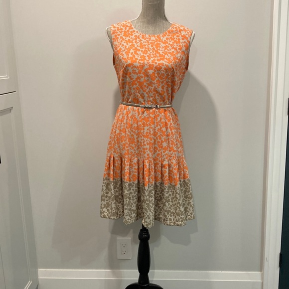 Calvin Klein Orange Fit and Flare Dress 8 medium - Picture 4 of 13